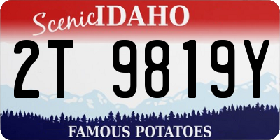 ID license plate 2T9819Y