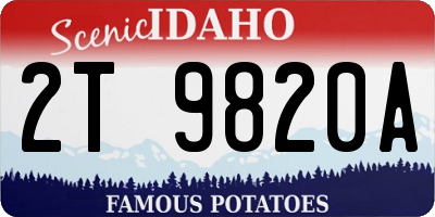 ID license plate 2T9820A