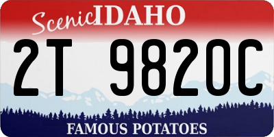 ID license plate 2T9820C