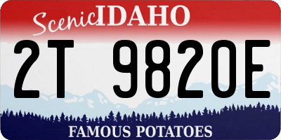 ID license plate 2T9820E