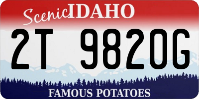 ID license plate 2T9820G