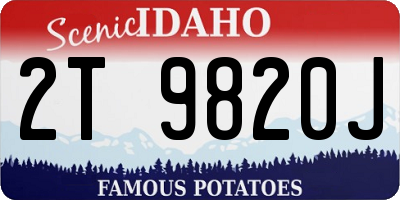 ID license plate 2T9820J