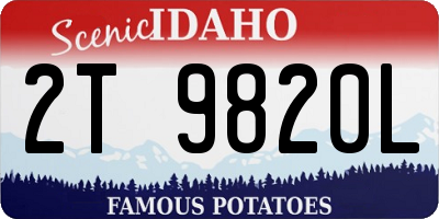 ID license plate 2T9820L