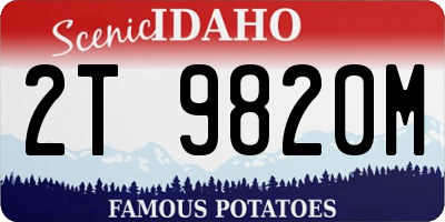 ID license plate 2T9820M