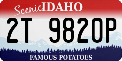 ID license plate 2T9820P