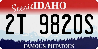 ID license plate 2T9820S