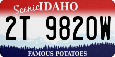 ID license plate 2T9820W