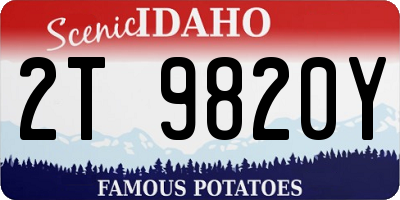 ID license plate 2T9820Y