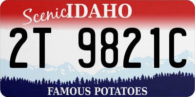 ID license plate 2T9821C