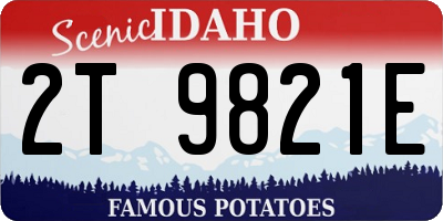 ID license plate 2T9821E