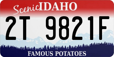 ID license plate 2T9821F