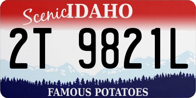 ID license plate 2T9821L