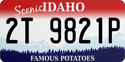 ID license plate 2T9821P