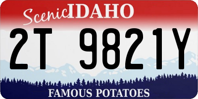 ID license plate 2T9821Y