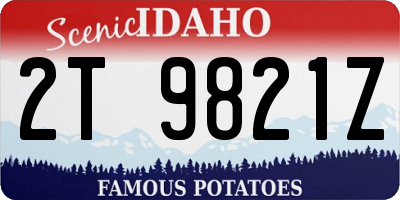 ID license plate 2T9821Z