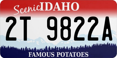 ID license plate 2T9822A