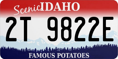 ID license plate 2T9822E