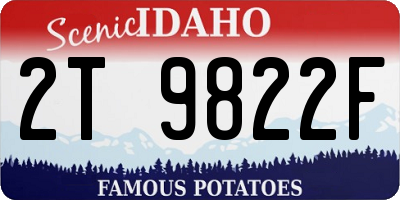 ID license plate 2T9822F