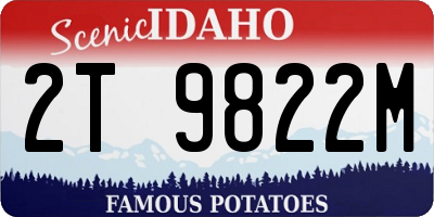 ID license plate 2T9822M