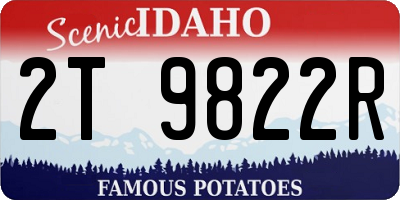 ID license plate 2T9822R