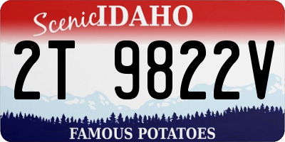 ID license plate 2T9822V