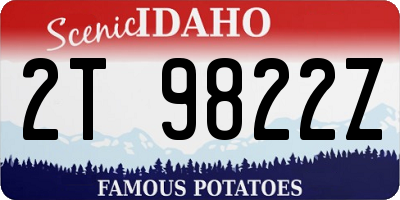 ID license plate 2T9822Z