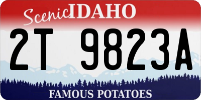 ID license plate 2T9823A