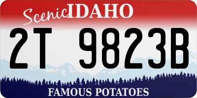 ID license plate 2T9823B