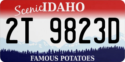 ID license plate 2T9823D