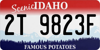 ID license plate 2T9823F