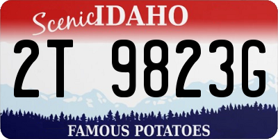 ID license plate 2T9823G