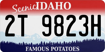 ID license plate 2T9823H