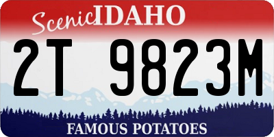 ID license plate 2T9823M