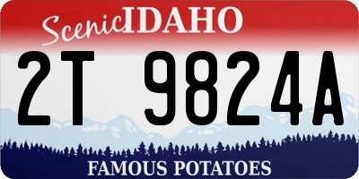 ID license plate 2T9824A