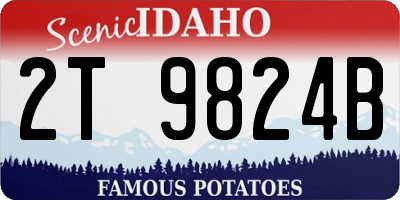 ID license plate 2T9824B