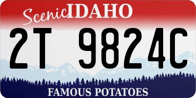 ID license plate 2T9824C