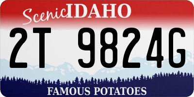 ID license plate 2T9824G