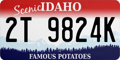 ID license plate 2T9824K