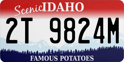 ID license plate 2T9824M