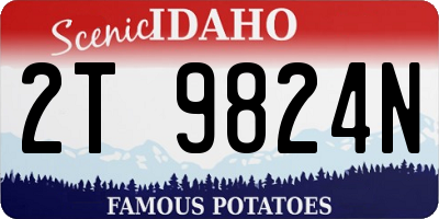 ID license plate 2T9824N
