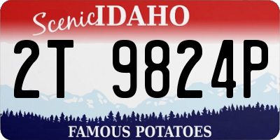 ID license plate 2T9824P