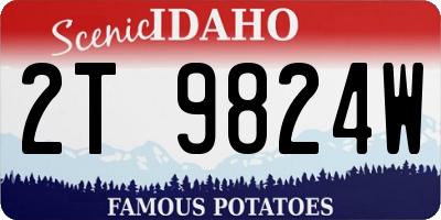 ID license plate 2T9824W