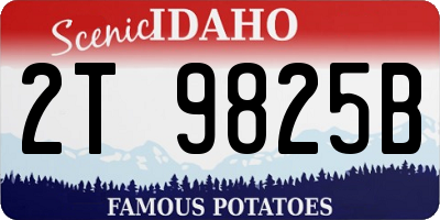 ID license plate 2T9825B