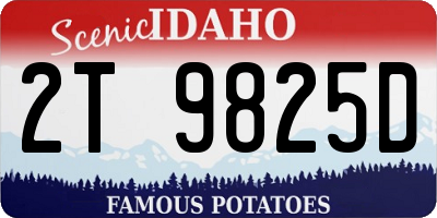 ID license plate 2T9825D