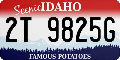 ID license plate 2T9825G