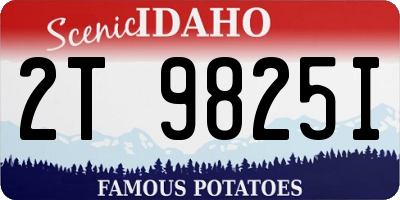 ID license plate 2T9825I