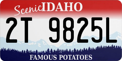 ID license plate 2T9825L