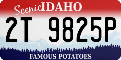 ID license plate 2T9825P