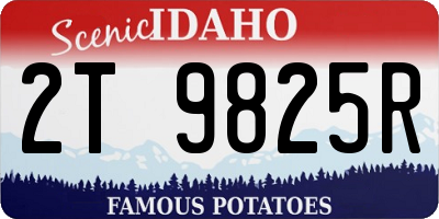 ID license plate 2T9825R