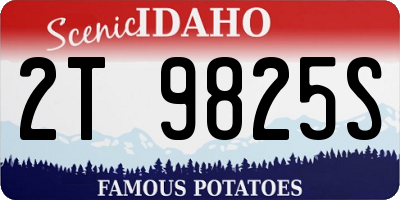 ID license plate 2T9825S